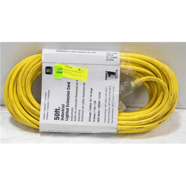 50 FEET INDUSTRIAL EXTENSION CORD END LIGHTS UP