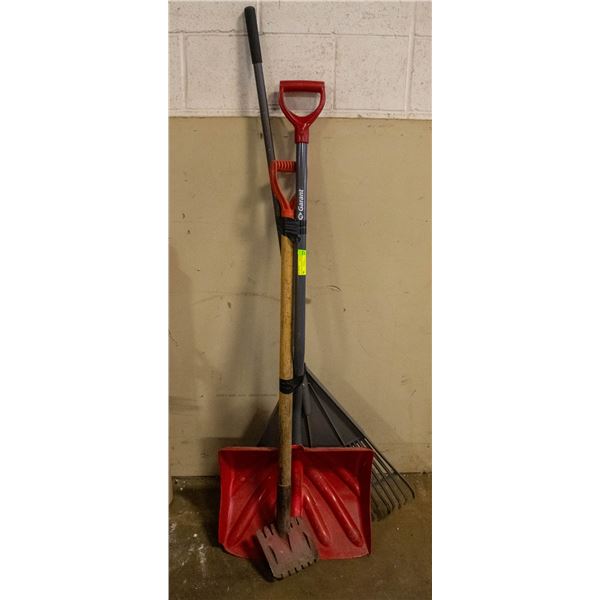 SHOVEL PLUS SHINGLE TOOL PLUS RAKE