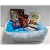 Image 1 : BLUE PLUSH SIZE SMALL PET BED SOLD WITH TREATS