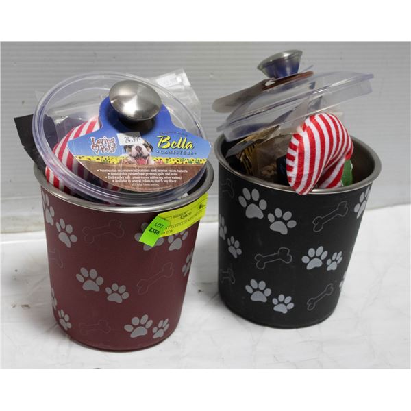 TREAT JAR FILLED WITH TREATS AND TOY