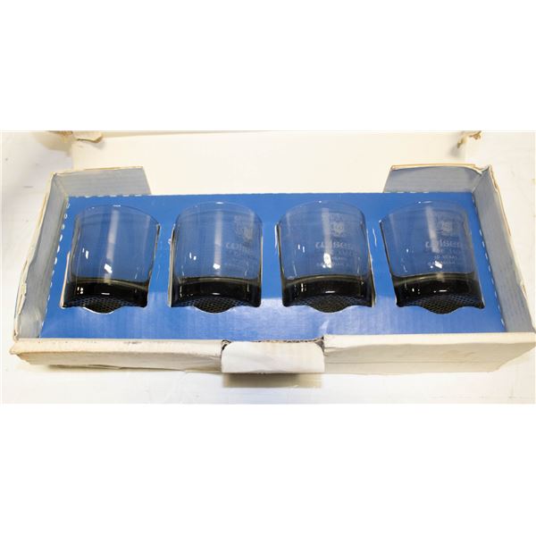 SET OF 4 VINTAGE WISER’S WHISKY GLASSES WITH BOX