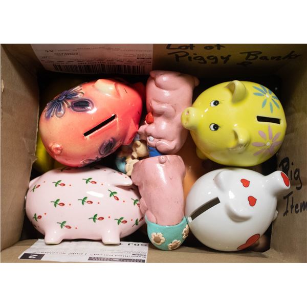 FLAT OF ASSORTED PIG COLLECTABLE PRODUCTS