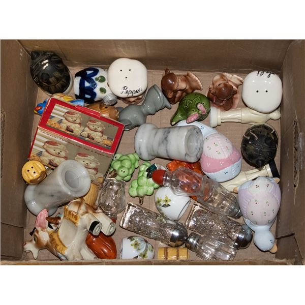 19 ASSORTED DECORATIVE SALT AND PEPPER SHAKERS