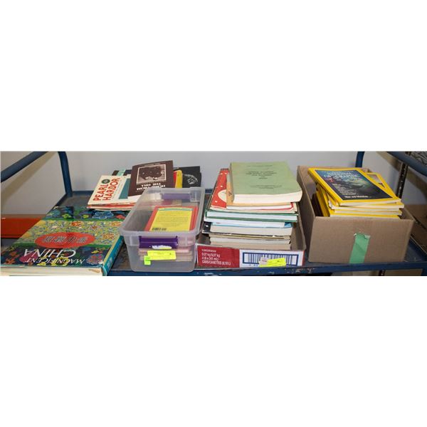 SHELF OF ASSORTED VINTAGE BOOKS INCLUDES CRAFTING