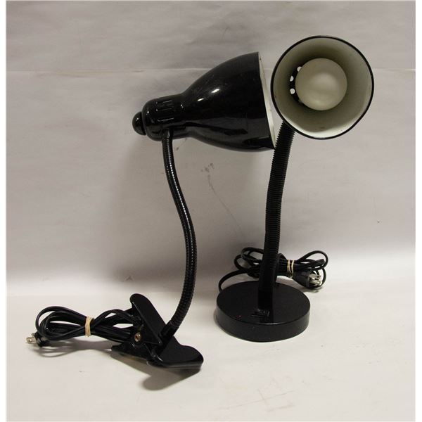 2 BLACK LAMPS - ONE CLIP ON