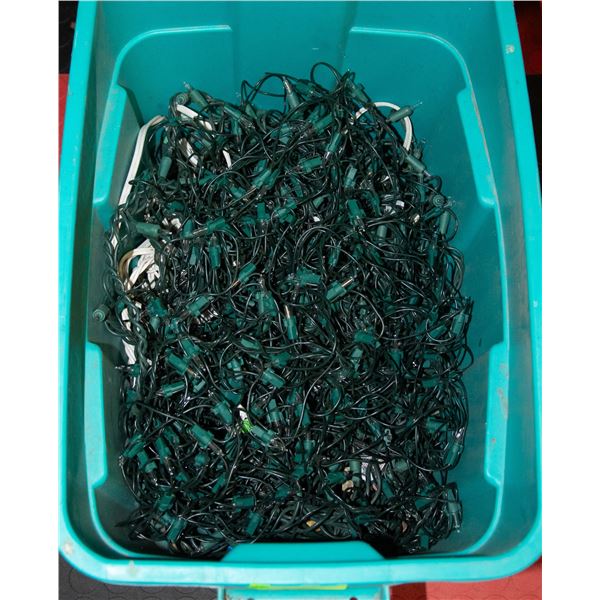 TOTE OF MINI CLEAR CHRISTMAS LIGHTS TESTED