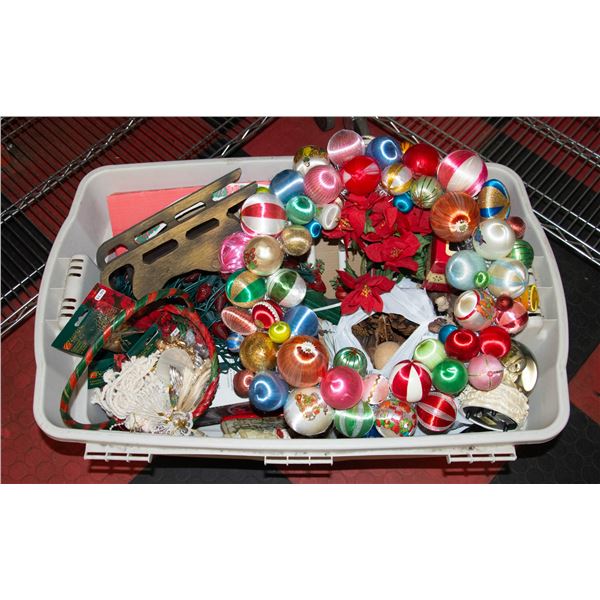 BIN OF XMAS DECOR