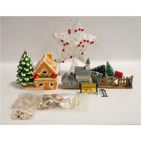 12 PCS CHRISTMAS HOUSE & ASSORTED CHRISTMAS ITEMS