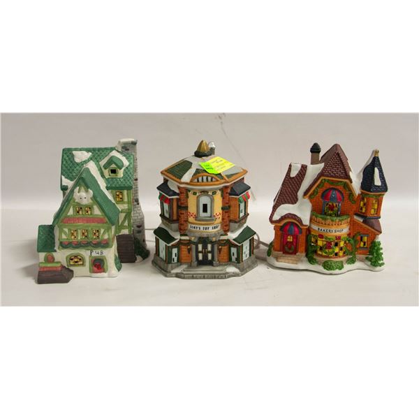 3 PCS  CHRISTMAS   7"TALL, 6"TALL, 7"TALL CERAMIC