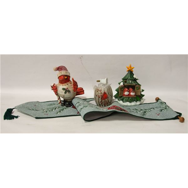 4 PIECE CARDINAL BIRD XMAS COLLECTION