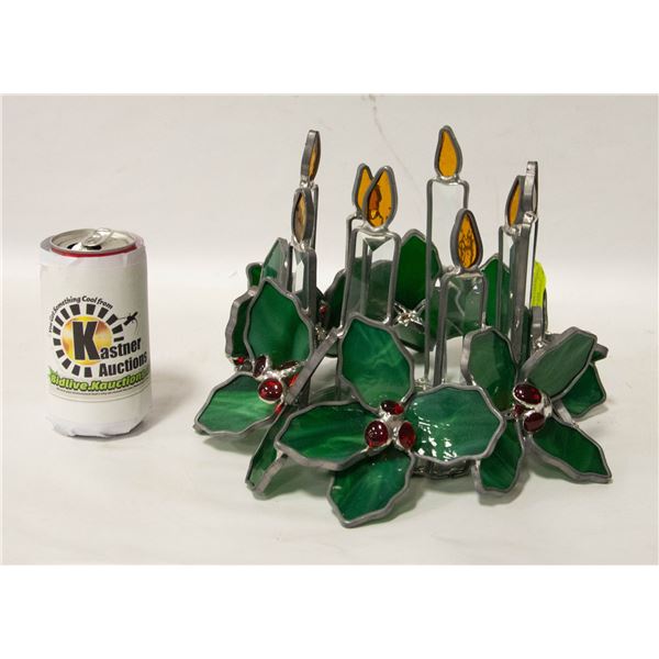 HEAVY GLASS LARGE CENTRE PIECE XMAS