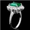 Image 2 : 14k White Gold 3.13ct Emerald 1.35ct Diamond Ring