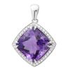 Image 1 : 11.8ct Amethyst 14 K White Gold Pendant