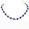 Image 1 : 62.65ct Blue Sapphire & diamond Necklace