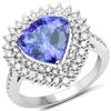 Image 1 : 3.86ct Tanzanite 14K White Gold Ring