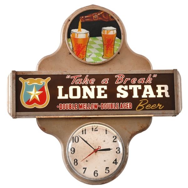 Lone Star Beer Motion Clock 1950