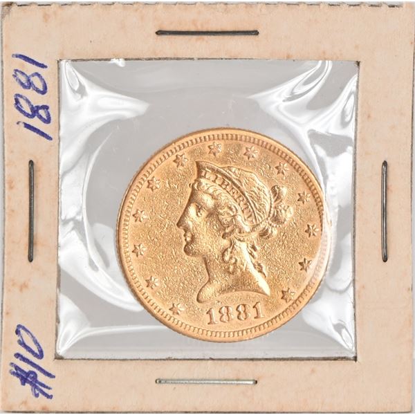 1881 Liberty Head $10 Gold Coin