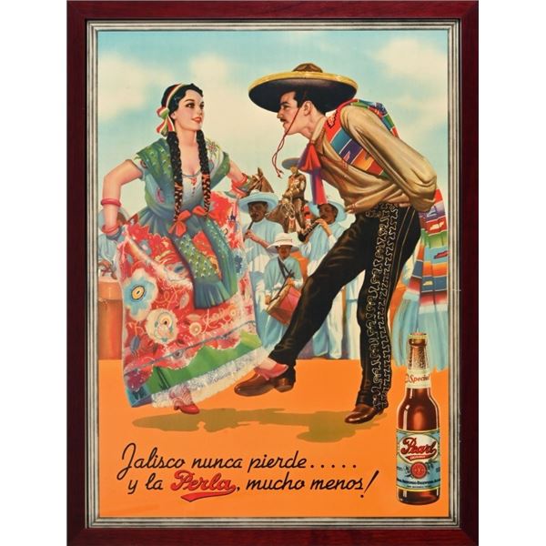 Pearl Beer Jalisco Dancers Advertising Litho 1939