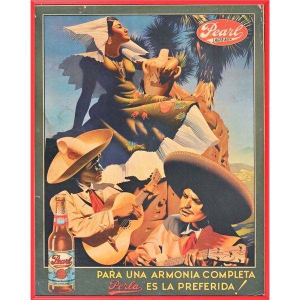 Pearl Beer WW2 Mariachis Litho 1944