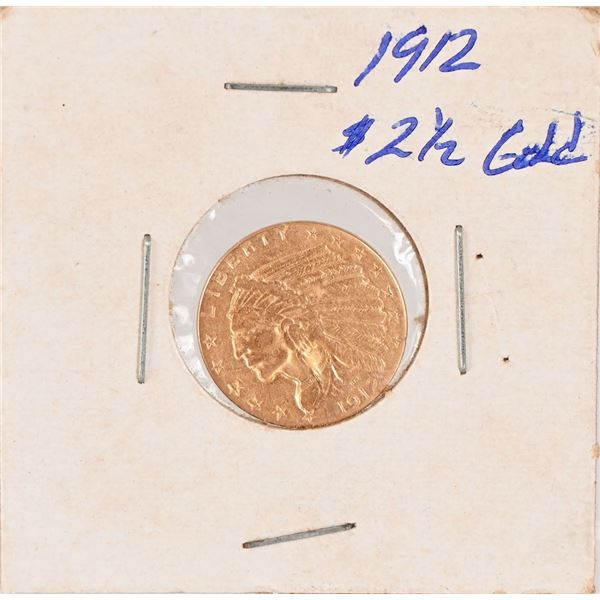 1912 Indian Head $2.50 Gold Coin