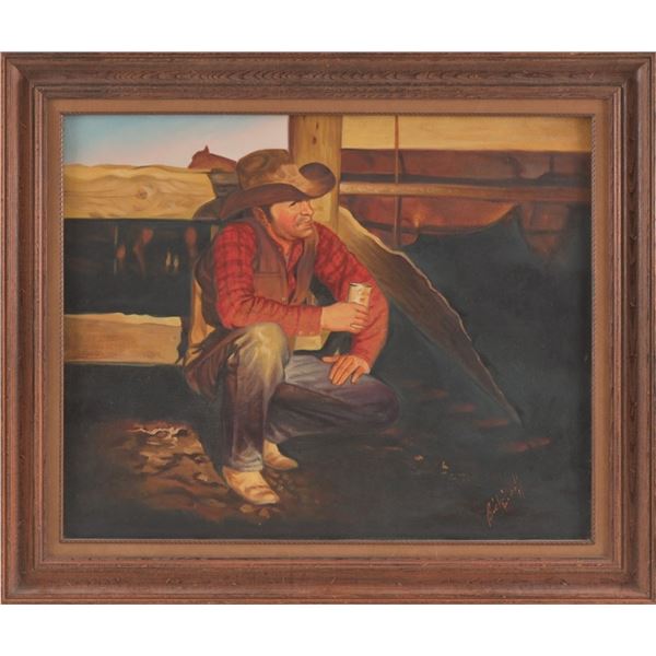 Rick Ticse Cowboy Oil Painting On Canvas