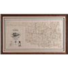 Image 1 : Large Framed Railroad Map of Oklahoma 1917