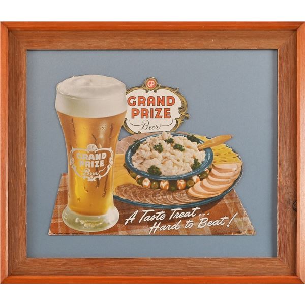 Grand Prize Beer Sandwich Cardboard Framed Ad