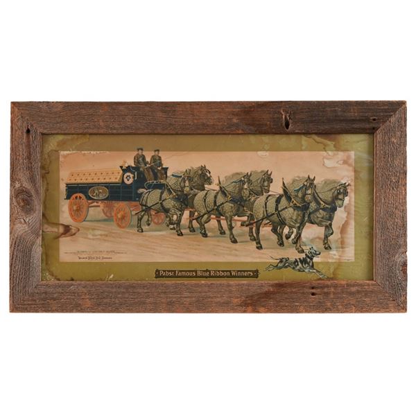 Pabst Blue Ribbon Horse Team Framed Advertisement