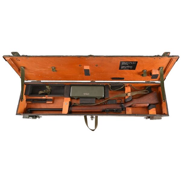 British Enfield Sniper Rifle 7.62 in Wood Case