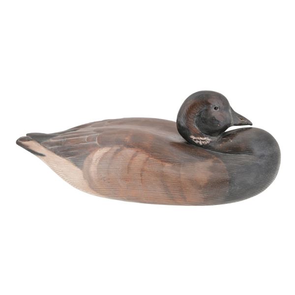 Burns Signed Carved Duck Decoy