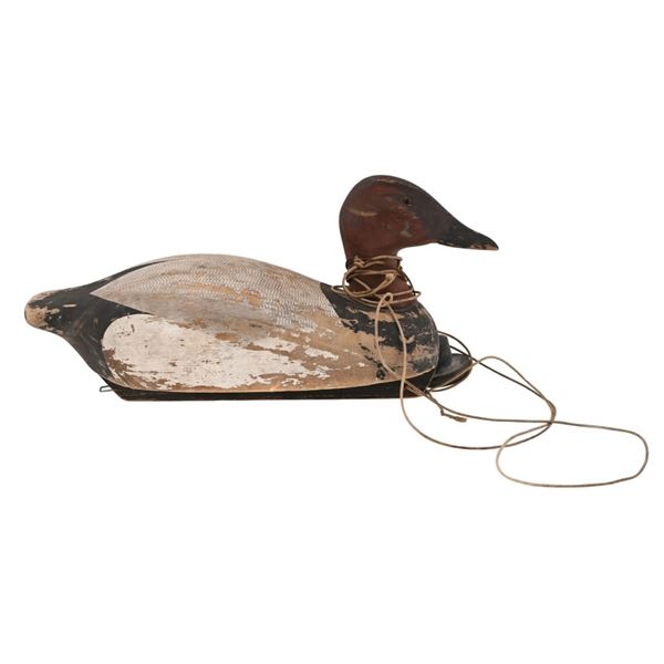 Hand Carved Red Head Duck Decoy