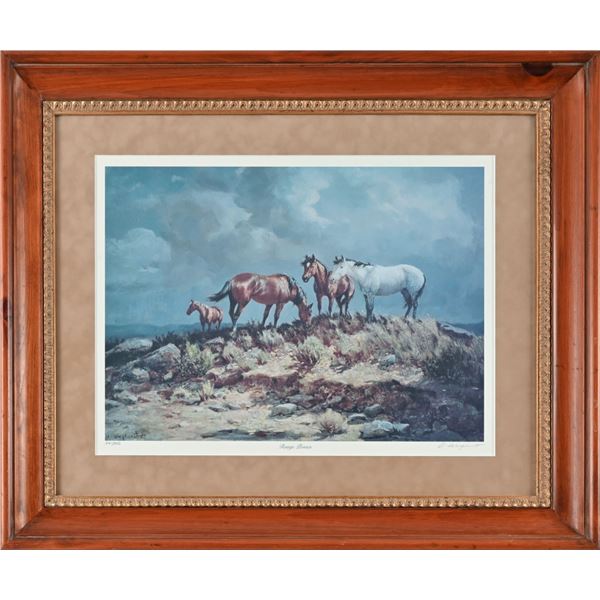 Olaf Wieghorst Signed "Range Ponies" Print