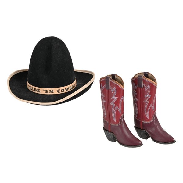 Miniature Cowboy Boots and Period Cowboy Hat