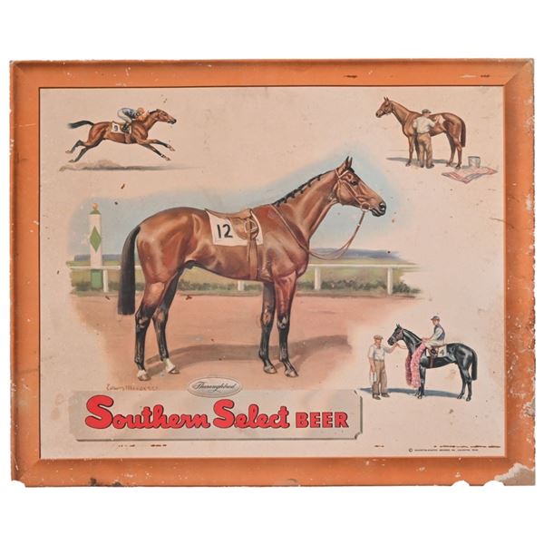 Southern Select Beer "Thoroughbred" Lithograph Ad