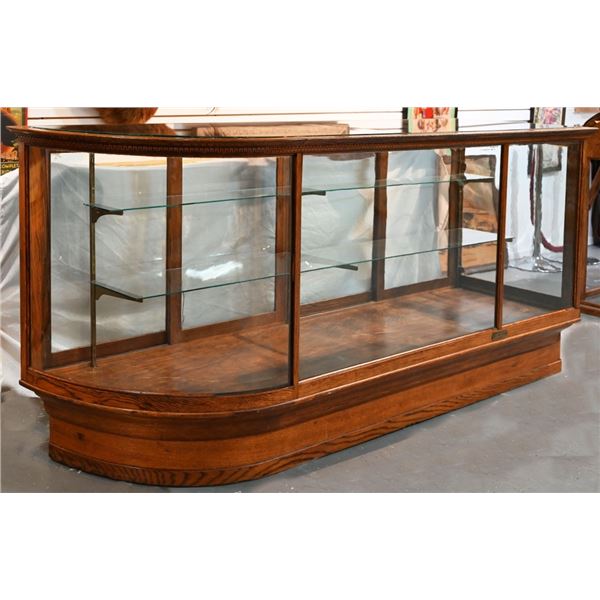 Kirkpatrick & Bros Curved Glass Oak Display Case