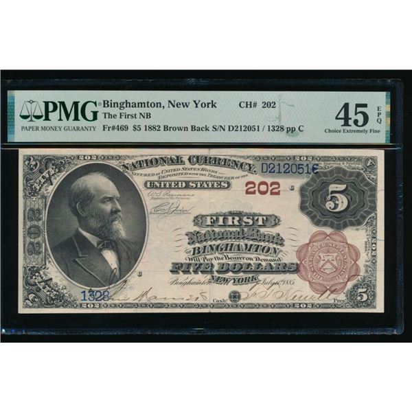 1882 $5 Binghamton NY National PMG 45EPQ