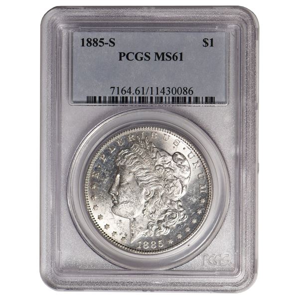 1885-S $1 Morgan Silver Dollar PCGS MS61