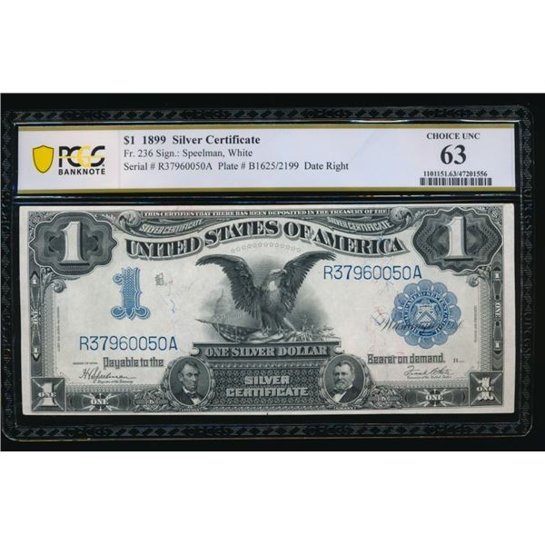 1899 $1 Black Eagle Silver Certificate PCGS 63