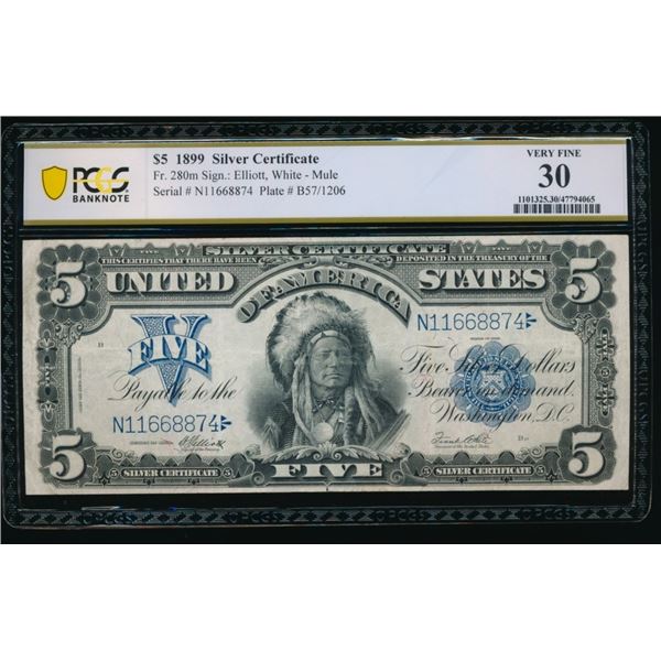 1899 $5 Chief Silver Certificate PCGS 30