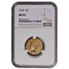 Image 1 : 1910 $5 Indian Head Half Eagle Gold Coin NGC MS62