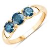 Image 1 : 14KT Yellow Gold 1.08ctw Blue Diamond Ring