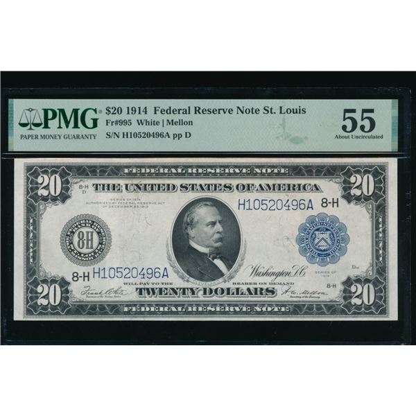 1914 $20 St Louis FRN PMG 55