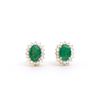 Image 1 : 14KT Yellow Gold 1.50ctw Emerald and Diamond Earrings