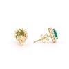 Image 2 : 14KT Yellow Gold 1.50ctw Emerald and Diamond Earrings