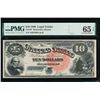 Image 1 : 1880 $10 Jackass Legal Tender Note PMG 65EPQ
