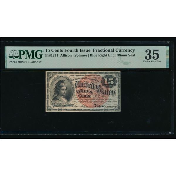 15 Cent Fourth Issue Fractional PMG 35