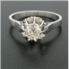 Image 2 : Antique Art Deco Platinum 0.78 ctw Old Mine Cut Diamond Filigree Engagement Ring