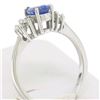 Image 6 : 14K White Gold .93 ctw Pear Cut Solitaire Tanzanite & Round Diamonds Accents Rin