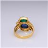 Image 4 : Vintage 18k Yellow Gold Sugarloaf Emerald & Sapphire Ring