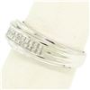 Image 3 : 14k Solid White Gold 0.56 ctw 2 Row Invisible Set Princess Cut Diamond Band Ring